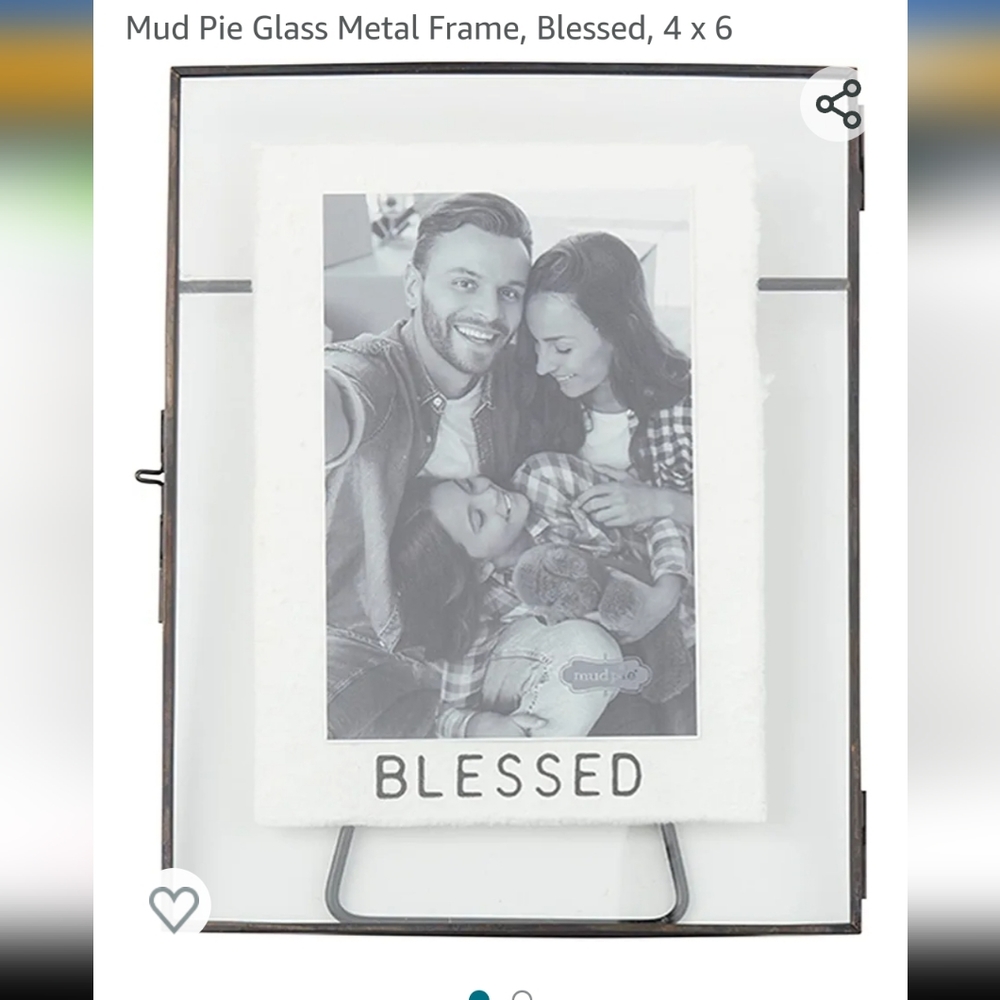Mud Pie glass picture frame "blessed"